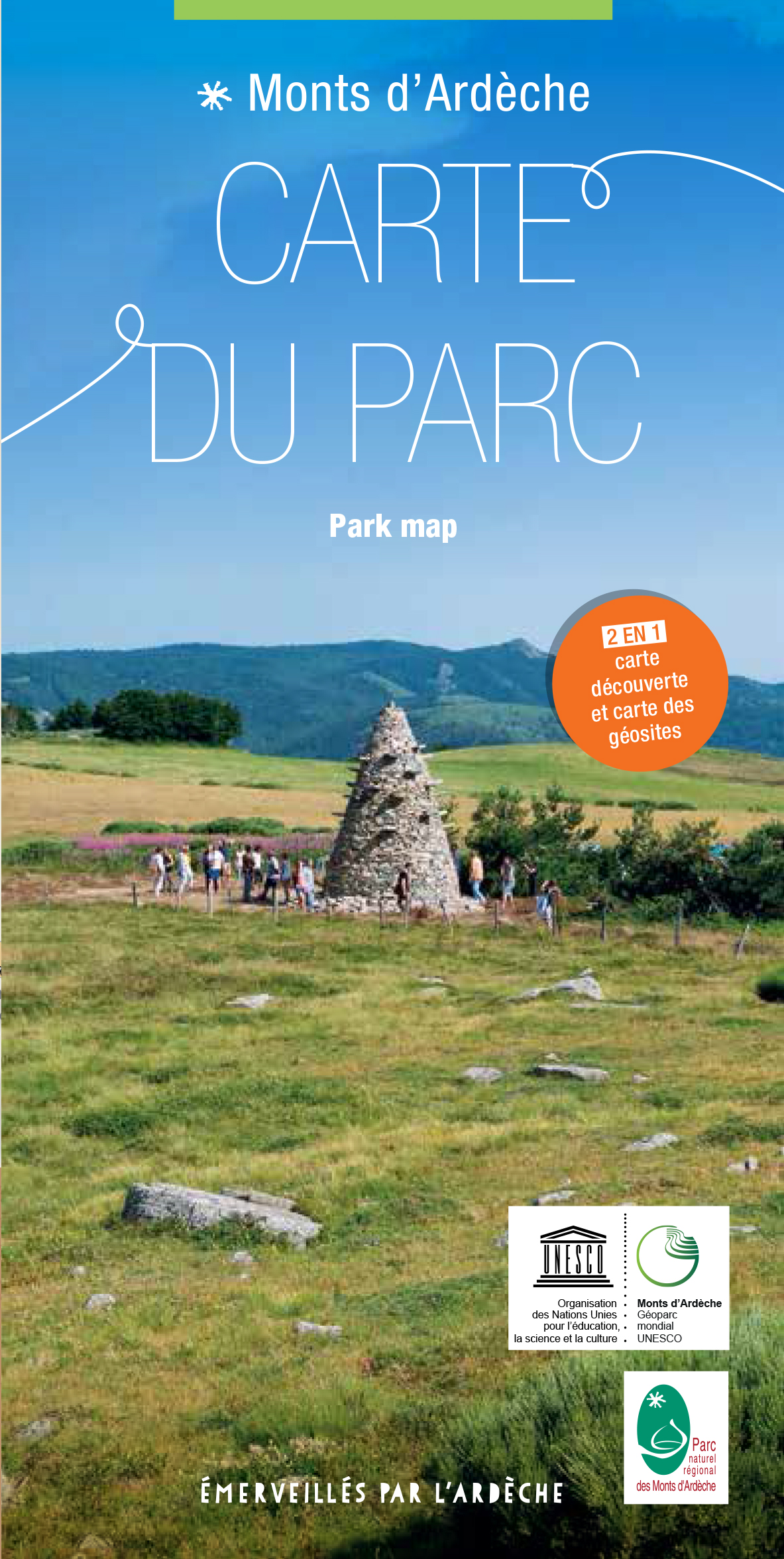 Dépliant/carte Geopark des monts d'Ardèche 2023